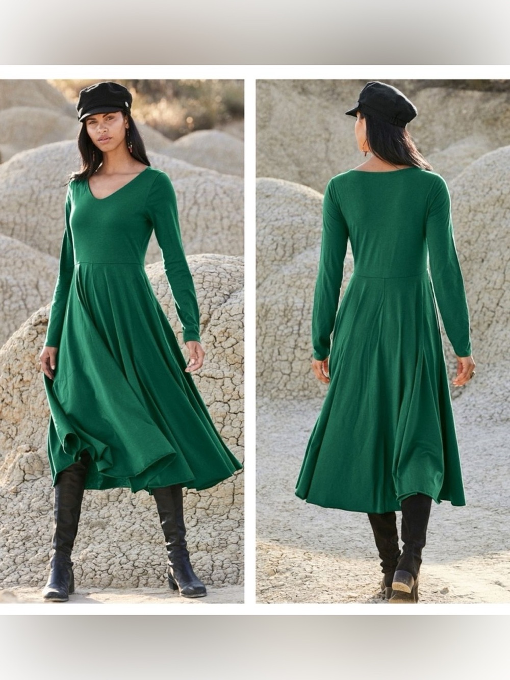 Peruvian Connection Riley Midi Dress Evergreen Medium
